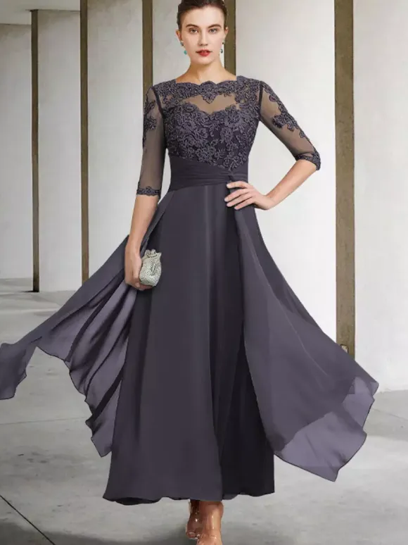 Mother Dress Jewel Neck Sleeveless A-Line Lace Ankle-Length Guest Dresses For Wedding Free Customization