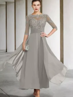 Mother Dress Jewel Neck Sleeveless A-Line Lace Ankle-Length Guest Dresses For Wedding Free Customization