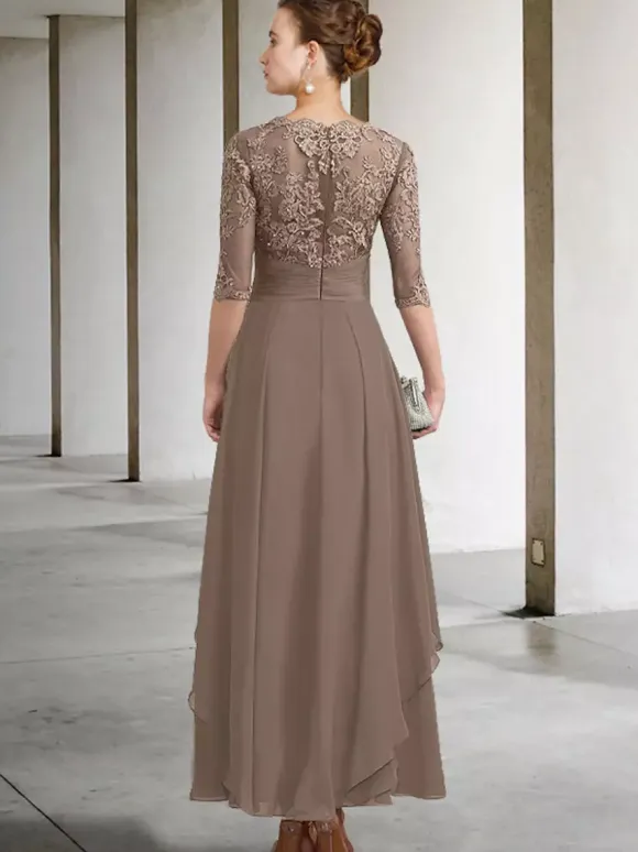 Mother Dress Jewel Neck Sleeveless A-Line Lace Ankle-Length Guest Dresses For Wedding Free Customization