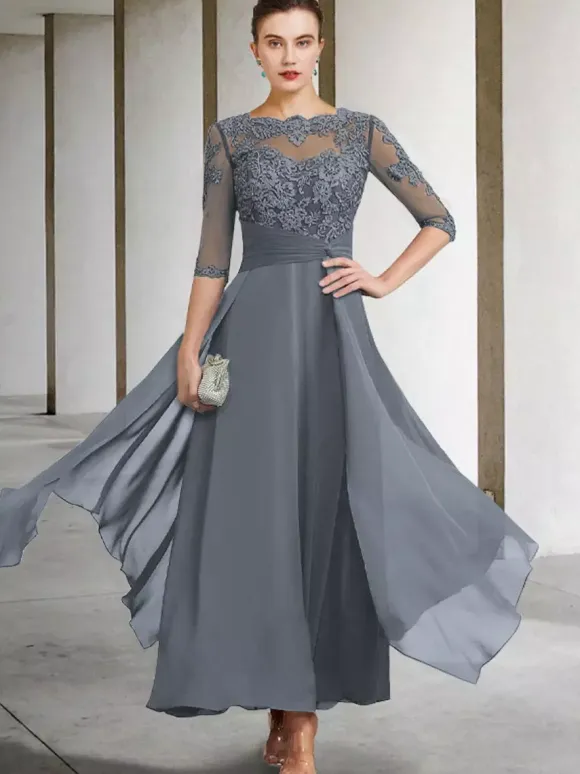 Mother Dress Jewel Neck Sleeveless A-Line Lace Ankle-Length Guest Dresses For Wedding Free Customization
