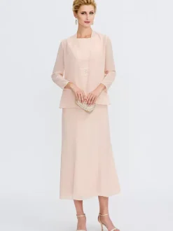Mother Dress Jewel Neck Sleeveless A-Line Beaded Wedding Guest Dresses