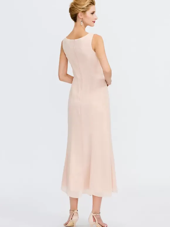 Mother Dress Jewel Neck Sleeveless A-Line Beaded Wedding Guest Dresses
