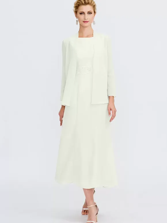Mother Dress Jewel Neck Sleeveless A-Line Beaded Wedding Guest Dresses