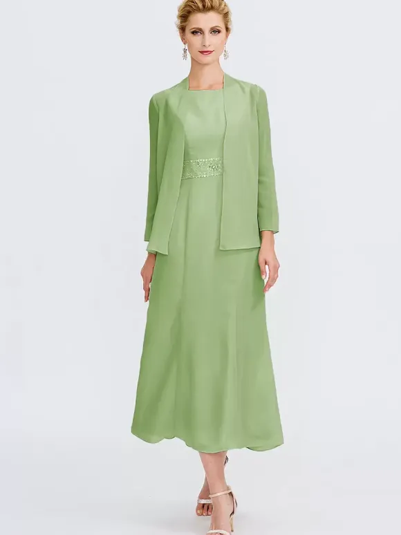 Mother Dress Jewel Neck Sleeveless A-Line Beaded Wedding Guest Dresses