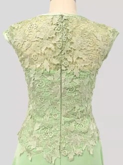 Mother Dress Jewel Neck Three Quaters Sleeves Tea-Length A-Line Guest Dresses For Wedding