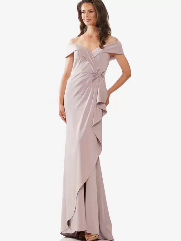 Mother Dress Off-The-Shoulder Sleeveless Mermaid Applique Floor-Length Wedding Guest Dresses
