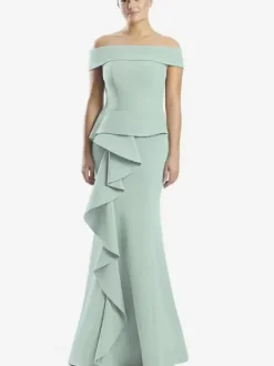 Mother Dress Off-The-Shoulder Sleeveless Mermaid Ruffles Wedding Guest Dresses