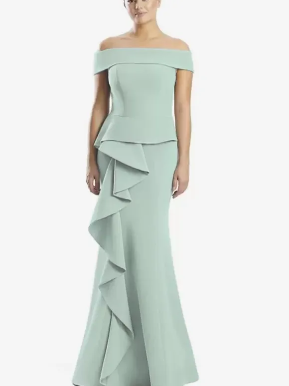 Mother Dress Off-The-Shoulder Sleeveless Mermaid Ruffles Wedding Guest Dresses