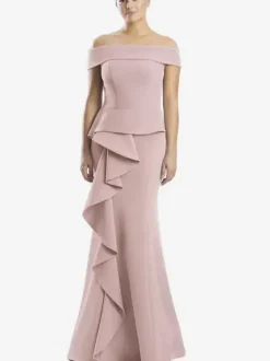 Mother Dress Off-The-Shoulder Sleeveless Mermaid Ruffles Wedding Guest Dresses