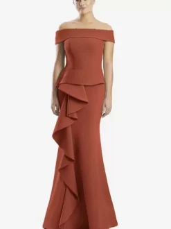 Mother Dress Off-The-Shoulder Sleeveless Mermaid Ruffles Wedding Guest Dresses