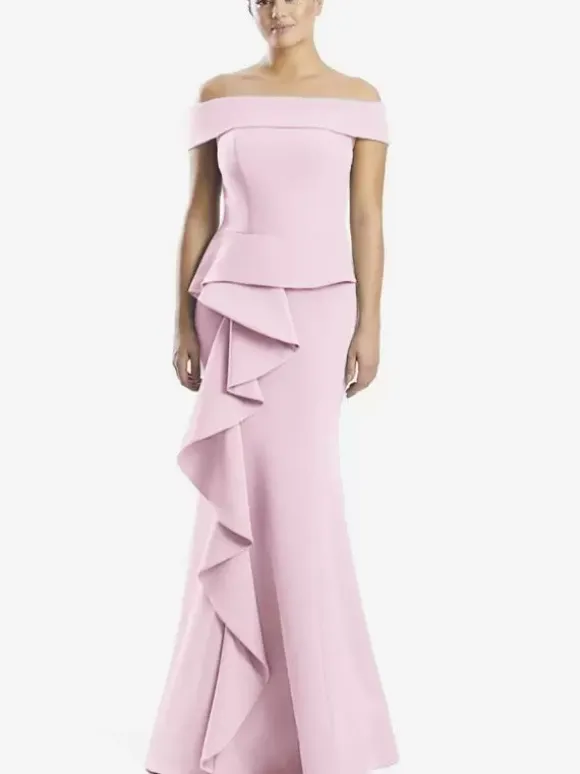 Mother Dress Off-The-Shoulder Sleeveless Mermaid Ruffles Wedding Guest Dresses