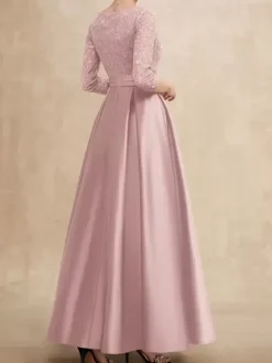 Mother Dress V-Neck 3/4 Length Sleeves A-Line Lace Guest Dresses For Wedding