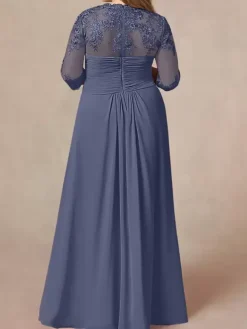 Mother Of Bride Dress Elegant Heart Neckline Lace Long Party Dress For Wedding