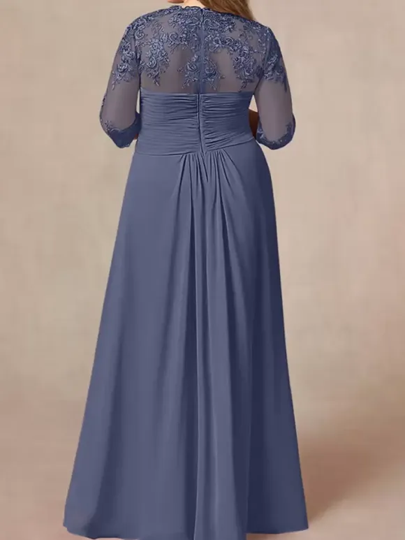 Mother Of Bride Dress Elegant Heart Neckline Lace Long Party Dress For Wedding