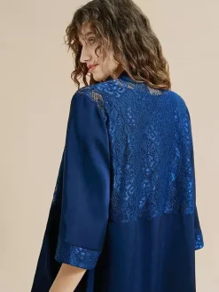 Mother Of The Bride Dress Jewel Neck 3/4 Length Sleeves Lace Ankle-Length Guest Dresses For Wedding