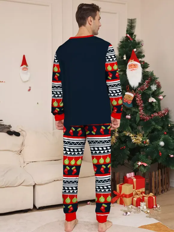 Navy Red Green Fair Isle Family Christmas Pajamas Holiday Pattern 2026