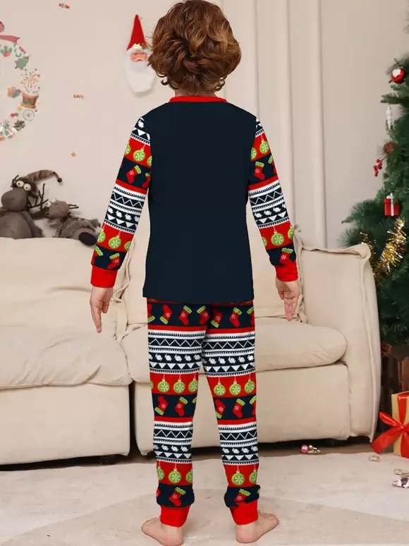 Navy Red Green Fair Isle Family Christmas Pajamas Holiday Pattern 2026