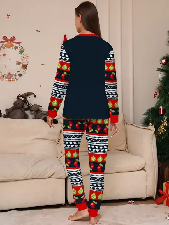 Navy Red Green Fair Isle Family Christmas Pajamas Holiday Pattern 2026