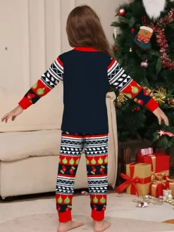 Navy Red Green Fair Isle Family Christmas Pajamas Holiday Pattern 2026