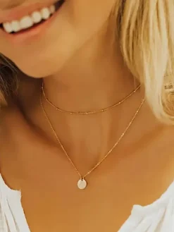 Necklace Layered Ring Beaded Details Chic Women Necklace
