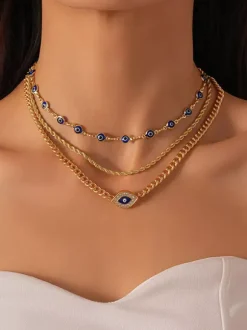 Necklace Metal 16 Inches & Under Vintage Geometric Layered Chain Alloy Daily Casual Adult's Girl's Jewelry