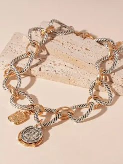 Necklace Metal Vintage Round Link Chain Alloy Daily Casual Adult's Girl's Jewelry