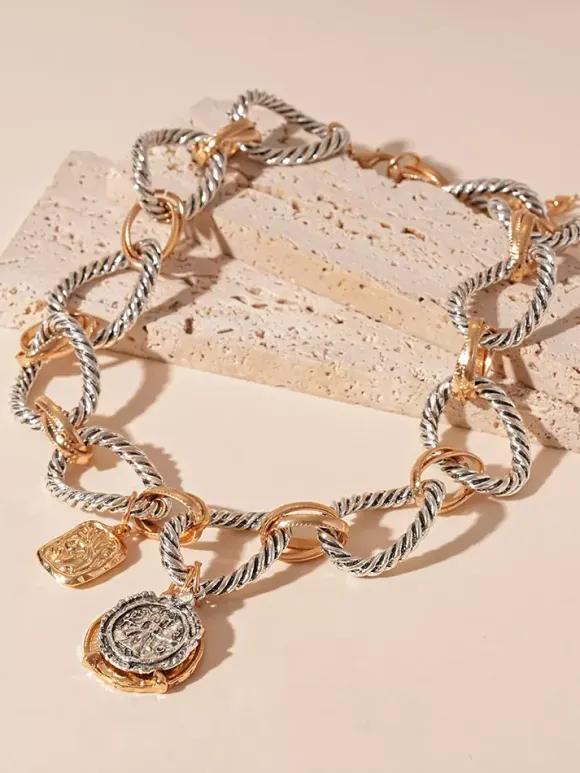 Necklace Metal Vintage Round Link Chain Alloy Daily Casual Adult's Girl's Jewelry