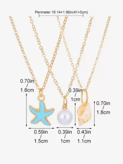 Necklace Pearl Shell Layered Beach Necklace
