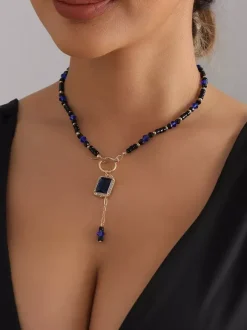 Necklace Metal Euro-Style Alloy Square Jewelry