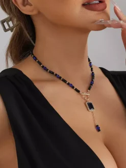 Necklace Metal Euro-Style Alloy Square Jewelry