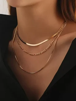 Necklace Multi-Layer Hip Hop Bright Chain Clothing Gift Necklace