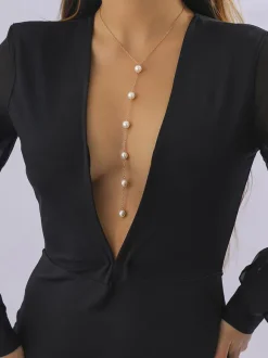 Necklaces Gold Metallic Metal Pearls Women's Jewelry