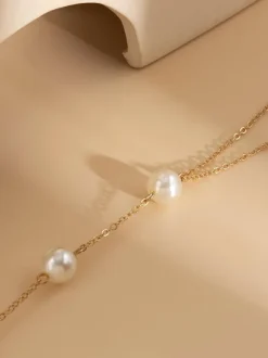 Necklaces Gold Metallic Metal Pearls Women's Jewelry