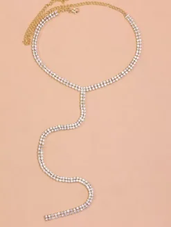 Necklace Sparkle Crystal Metal Base Necklace