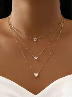 Necklace Water Drops Heart Star Stylish Necklace
