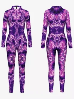 Neon Bodysuit Costumes Costumes 3D Digital Printing Uv Glow Bodysuit Catsuits & Zentai Halloween Cosplay Costume Polyester Halloween
