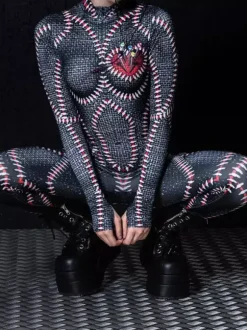 Neon Bodysuit Costumes Costumes 3D Digital Printing Uv Glow Bodysuit Catsuits & Zentai Halloween Cosplay Costume Polyester Halloween