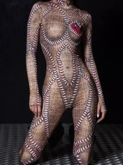 Neon Bodysuit Costumes Costumes 3D Digital Printing Uv Glow Bodysuit Catsuits & Zentai Halloween Cosplay Costume Polyester Halloween
