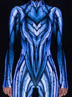 Neon Bodysuit Costumes Costumes 3D Digital Printing Uv Glow Bodysuit Catsuits & Zentai Halloween Cosplay Costume Polyester Halloween