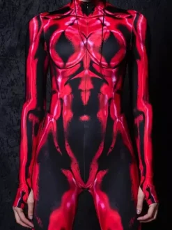 Neon Bodysuit Costumes Costumes 3D Digital Printing Uv Glow Bodysuit Catsuits & Zentai Halloween Cosplay Costume Polyester Halloween