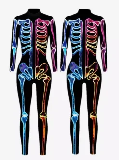 Neon Bodysuit Costumes Costumes 3D Digital Printing Uv Glow Bodysuit Catsuits & Zentai Halloween Cosplay Costume Polyester Halloween