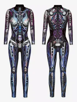 Neon Bodysuit Costumes Costumes 3D Digital Printing Uv Glow Bodysuit Catsuits & Zentai Halloween Cosplay Costume Polyester Halloween