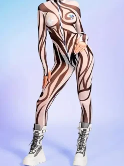 Neon Bodysuit Costumes Costumes 3D Digital Printing Uv Glow Bodysuit Catsuits & Zentai Halloween Cosplay Costume Polyester Halloween