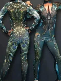 Neon Bodysuit Costumes Costumes 3D Digital Printing Uv Glow Bodysuit Catsuits & Zentai Halloween Cosplay Costume Polyester Halloween