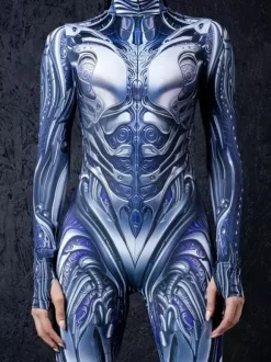 Neon Bodysuit Costumes Costumes 3D Digital Printing Uv Glow Bodysuit Catsuits & Zentai Halloween Cosplay Costume Polyester Halloween