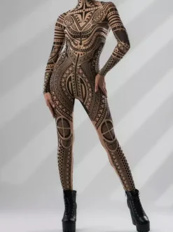 Neon Bodysuit Costumes Costumes 3D Digital Printing Uv Glow Bodysuit Catsuits & Zentai Halloween Cosplay Costume Polyester Halloween
