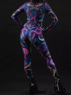 Neon Bodysuit Costumes Costumes 3D Digital Printing Uv Glow Bodysuit Catsuits & Zentai Halloween Cosplay Costume Polyester Halloween