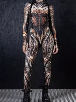 Neon Bodysuit Costumes Costumes 3D Digital Printing Uv Glow Bodysuit Catsuits & Zentai Halloween Cosplay Costume Polyester Halloween