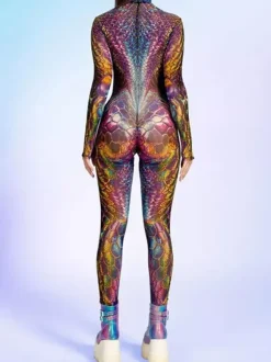 Neon Bodysuit Costumes Costumes 3D Digital Printing Uv Glow Bodysuit Catsuits & Zentai Halloween Cosplay Costume Polyester Halloween