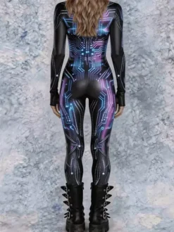 Neon Bodysuit Costumes Costumes 3D Digital Printing Uv Glow Bodysuit Catsuits & Zentai Halloween Cosplay Costume Polyester Halloween